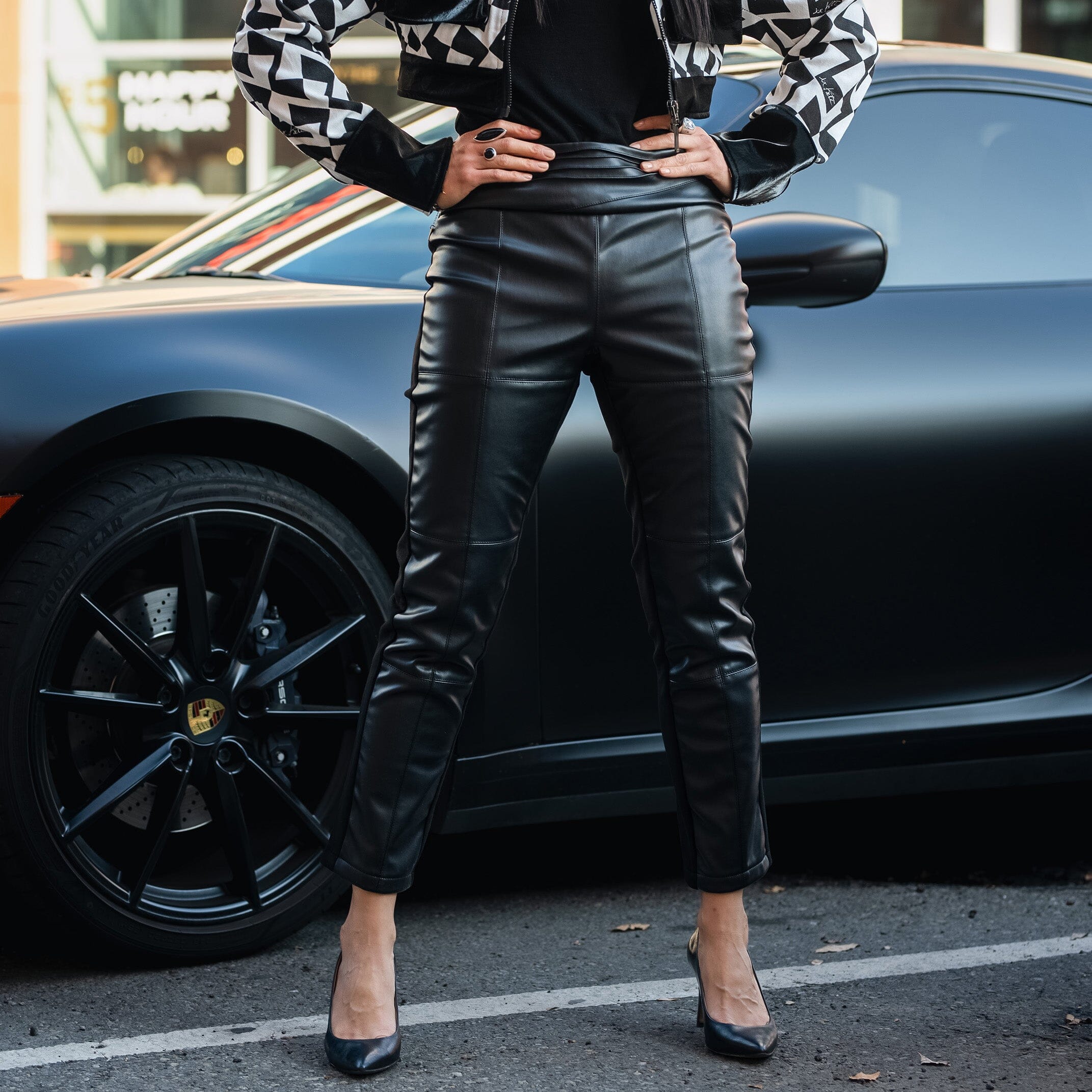 How to wear leather trousers like Miranda Kerr