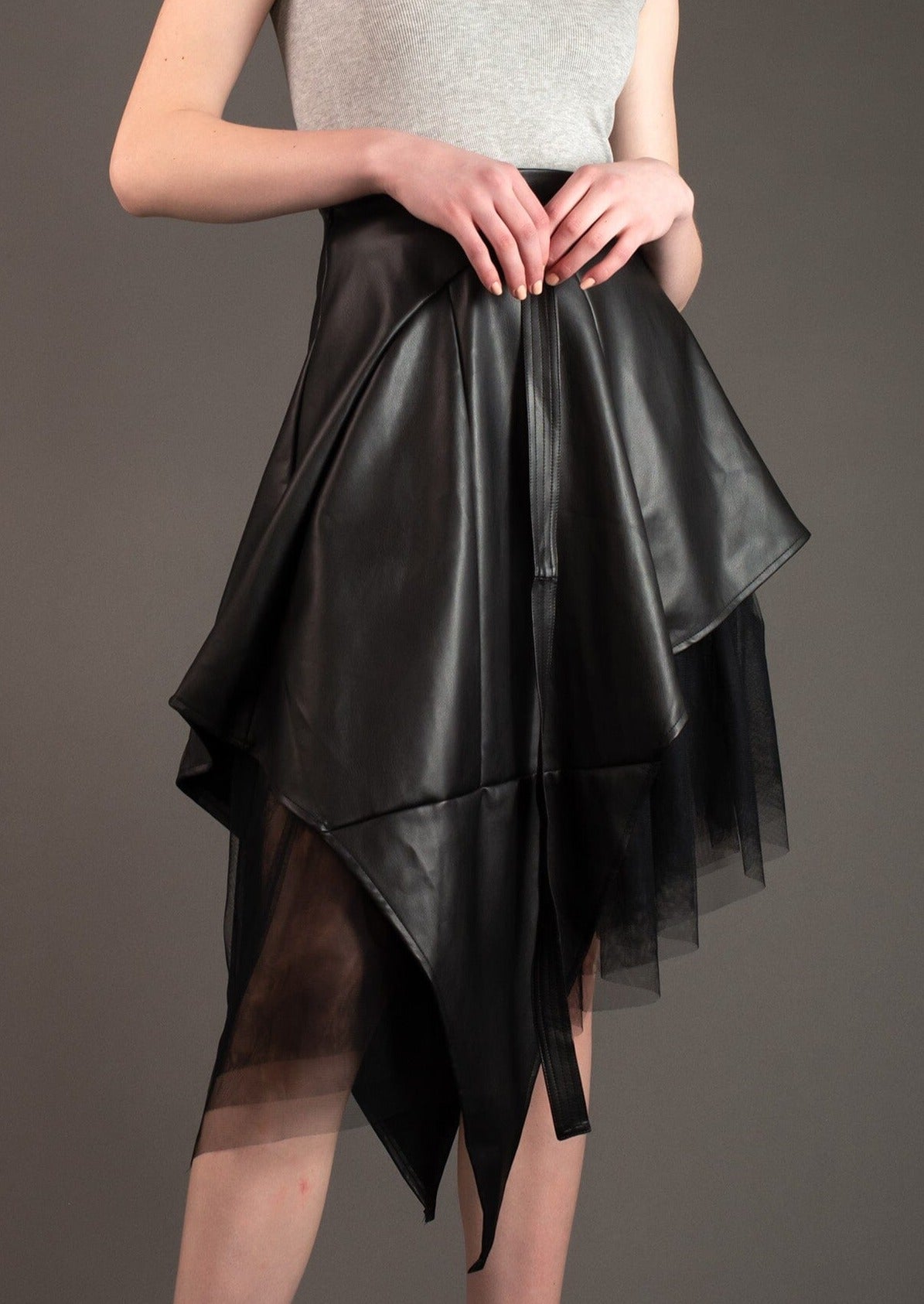 Vegan Leather + Tulle Skirt - Kate Hewko