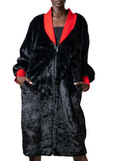 Color Block Faux Fur Coat