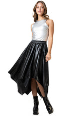 Asymmetric Vegan Leather Midi Skirt Skirts Kate Hewko 