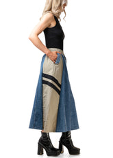 Athleisure Color Block Denim Skirt Skirts Kate Hewko 