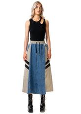 Athleisure Color Block Denim Skirt Skirts Kate Hewko 