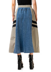 Athleisure Color Block Denim Skirt Skirts Kate Hewko 