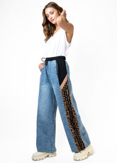 Athleisure Striped Denim + Leopard Pant Pants Kate Hewko 