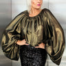 Balloon Sleeve Metallic Blouse Kate Hewko 