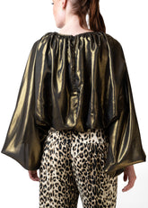 Balloon Sleeve Metallic Blouse Kate Hewko 