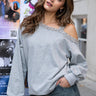 Bedazzled Cold Shoulder Sweatshirt Sweatshirts Kate Hewko 