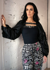 Belted Bomber Shrug Layering Pieces Kate Hewko Black One size 