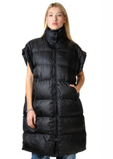 Black Zip Up Puffer Vest Vests Kate Hewko 