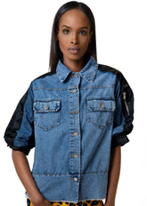 Cinched Sleeve Denim Jacket Kate Hewko 