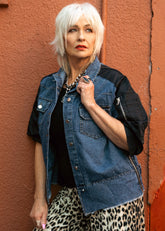 Cinched Sleeve Denim Jacket Outerwear Kate Hewko 