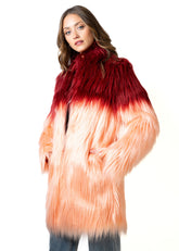 Color Block Mongolian Faux Fur Coat Outerwear Kate Hewko 