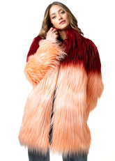 Color Block Mongolian Faux Fur Coat Outerwear Kate Hewko 