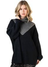 Color Block Turtleneck Sweater Sweaters Kate Hewko 