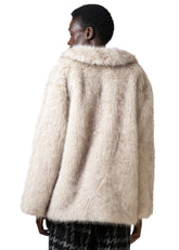 Cream Faux Fur Coat Outerwear Kate Hewko 