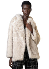 Cream Faux Fur Coat Outerwear Kate Hewko 