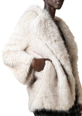 Cream Faux Fur Coat Outerwear Kate Hewko 