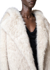 Cream Faux Fur Coat Outerwear Kate Hewko 