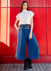 Cropped Contrast Denim Pant Pants Kate Hewko 