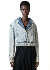 Cropped Denim Biker Jacket Outerwear Kate Hewko 