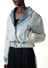 Cropped Denim Biker Jacket Outerwear Kate Hewko 