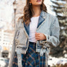 Cropped Denim Biker Jacket Outerwear Kate Hewko Light Denim One size 