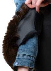 Cropped Denim Faux Fur Trimmed Jacket Outerwear Kate Hewko 