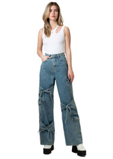 Denim Bow Cargo Pant Pants Kate Hewko 