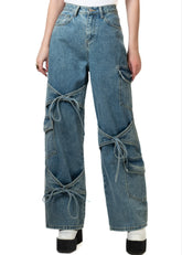 Denim Bow Cargo Pant Pants Kate Hewko 