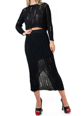 Distressed Knitted Skirt Set Two Piece Sets Kate Hewko 