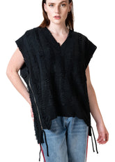 Distressed Side Zip Sweater Vest Kate Hewko 