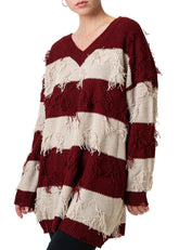 Distressed Striped Knit Sweater Sweaters Kate Hewko 