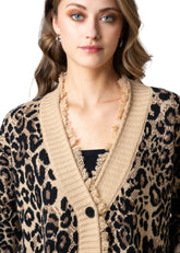 Distressed Trim Leopard Cardigan Cardigans Kate Hewko 