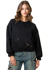 Drawstring Crewneck Sweatshirt Sweatshirts Kate Hewko 