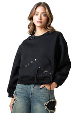 Drawstring Crewneck Sweatshirt Sweatshirts Kate Hewko 