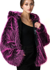 Faux Fur Hoodie Jacket Outerwear Kate Hewko Hot Pink One size 