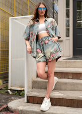 Floral Denim Two Piece Set Two Piece Sets Kate Hewko 