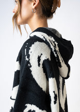 Hooded Graffiti Knit Sweater Sweaters Kate Hewko 