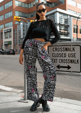 KH Graffiti Printed Pants Pants Kate Hewko Black XS 