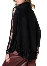 Lace Trimmed Turtleneck Blouse Blouses Kate Hewko 