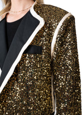 Layered Gold Sequin Blazer Blazers Kate Hewko 