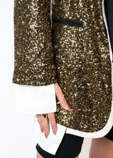 Layered Gold Sequin Blazer Blazers Kate Hewko 