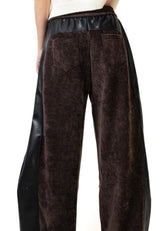 Leather + Velour Contrast Trouser Pants Kate Hewko 