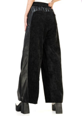 Leather + Velour Contrast Trouser Pants Kate Hewko 