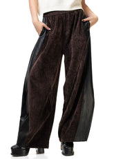 Leather + Velour Contrast Trouser Pants Kate Hewko 