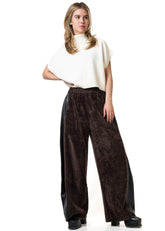 Leather + Velour Contrast Trouser Pants Kate Hewko 