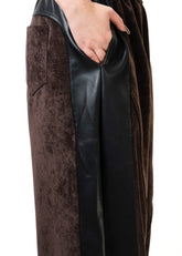 Leather + Velour Contrast Trouser Pants Kate Hewko 