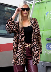 Leopard Print Wrap Blouse Blouses Kate Hewko Brown S 