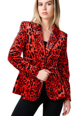 Leopard Printed Velour Blazer Blazers Kate Hewko 