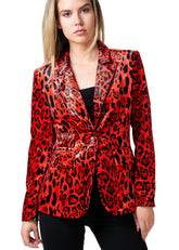 Leopard Printed Velour Blazer Blazers Kate Hewko 